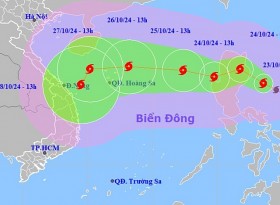 Chiều 24/10, Bão Trami chính thức đi vào Biển Đông, Trung Bộ có mưa rất to