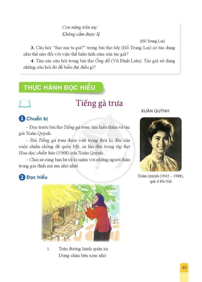 Vài suy nghĩ về bài thơ "Tiếng gà trưa" của Xuân Quỳnh