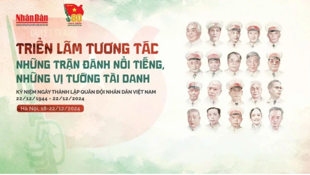 Chiều 18/12, Báo Nhân Dân sẽ khai mạc Triển lãm tương tác “Những trận đánh nổi tiếng, những vị tướng tài danh”. Ảnh: Báo Nhân Dân điện tử