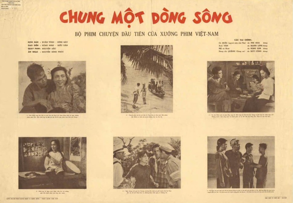 Poster phim Chung một dòng sông - bộ phim truyện đầu tiên của điện ảnh cách mạng Việt Nam. Ảnh: BTC