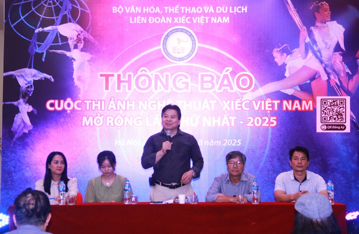 NSND Tống Toàn Thắng - Giám đốc Liên đoàn Xiếc Việt Nam tại Lễ phát động. Ảnh: BTC