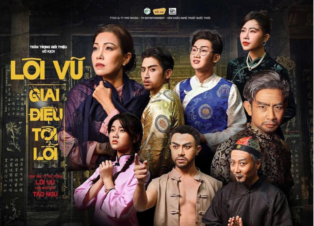 Các diễn viên trẻ của Sân khấu Quốc Thảo trong vở “Lôi vũ - Giai điệu tội lỗi”. (Ảnh: SÂN KHẤU QUỐC THẢO)