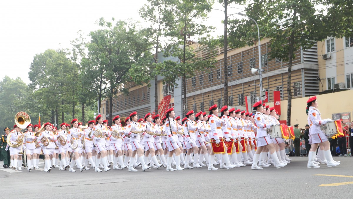 Khối quân nhạc. Ảnh: V.T