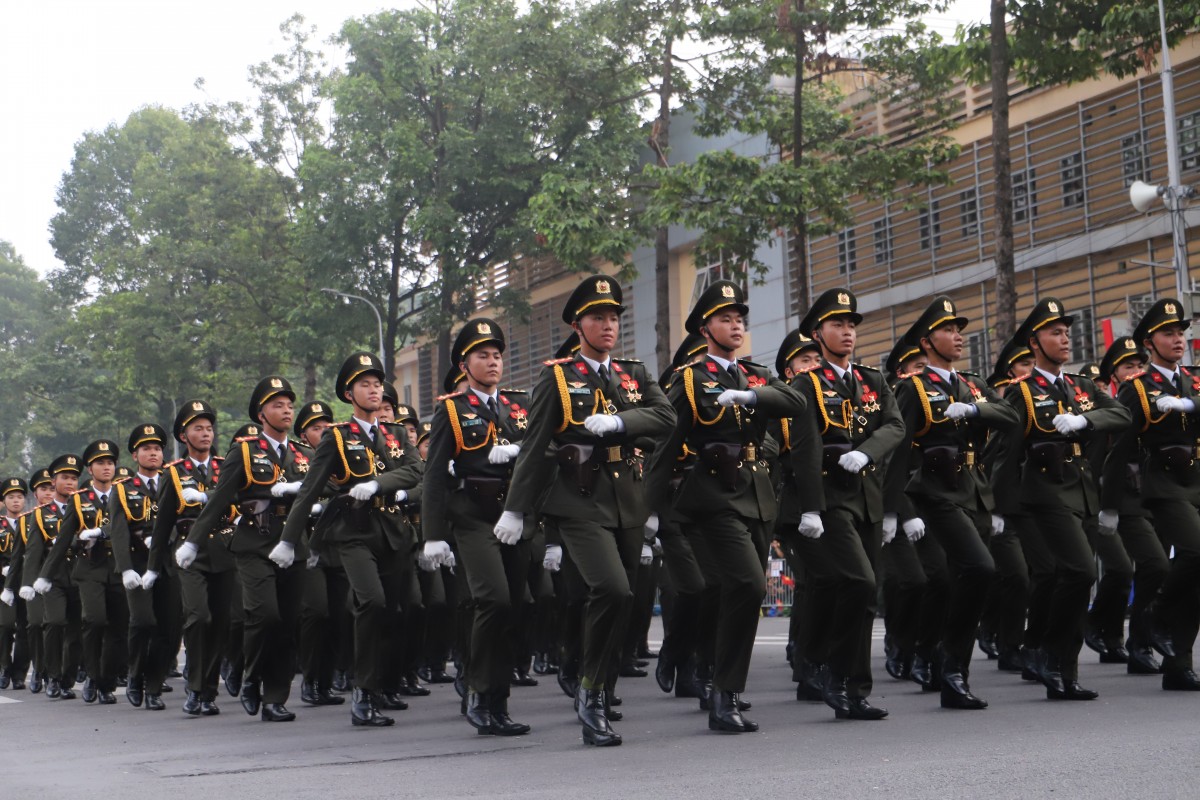 Khối sĩ quan An ninh. Ảnh: V.T