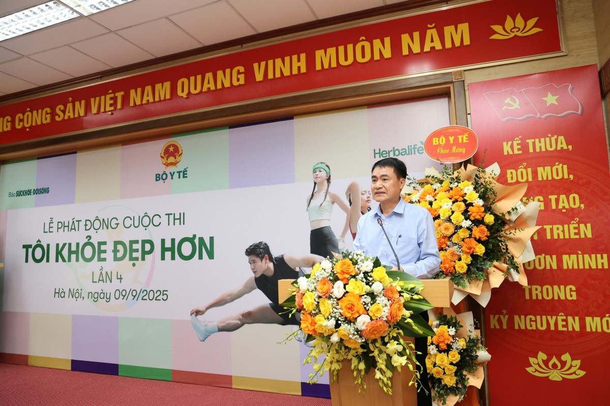 GS.TS Trần Thanh Dương, Viện trưởng Viện Dinh dưỡng Quốc gia, Chủ tịch Hội đồng Giám khảo phát biểu tại buổi lễ. Ảnh: BTC