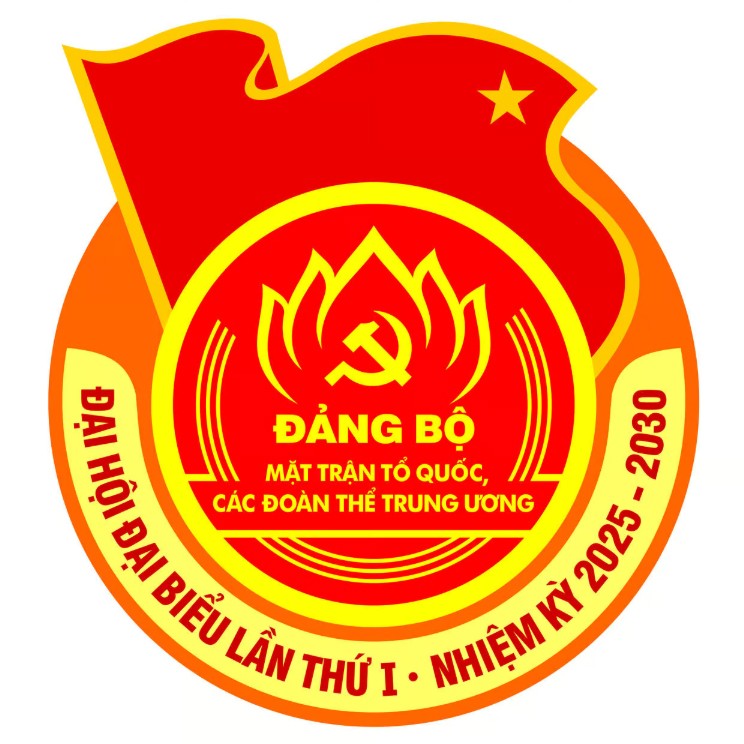 Logo Đại hội đại biểu Đảng bộ MTTQ, các đoàn thể Trung ương lần thứ I, nhiệm kỳ 2025-2030 đạt Giải Nhất cuộc thi. Ảnh: BTC
