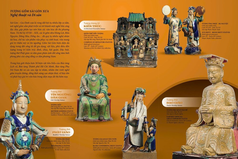 Trưng bày chia thành 4 nhóm chủ đề tượng thờ tiêu biểu. Ảnh: BTC