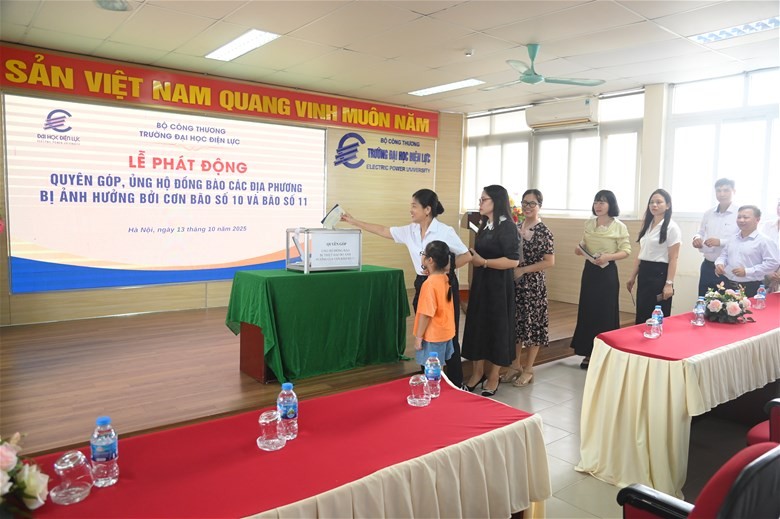 Trường Đại học Điện lực phát động quyên góp, ủng hộ đồng bào các địa phương bị ảnh hưởng bởi cơn bão số 10 và số 11