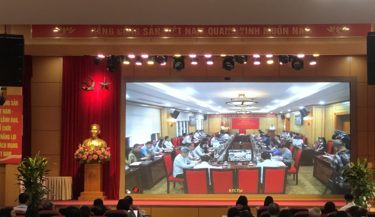 Điểm cầu Ban Tổ chức Trung ương. Ảnh: V.T