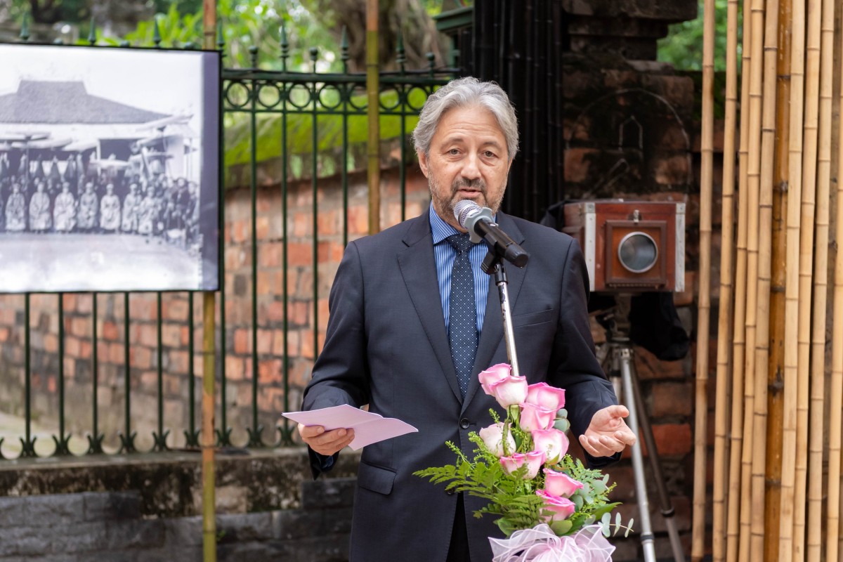 Giám đốc Viện Pháp tại Việt Nam Eric Soulier chia sẻ tại buổi lễ. Ảnh: BTC