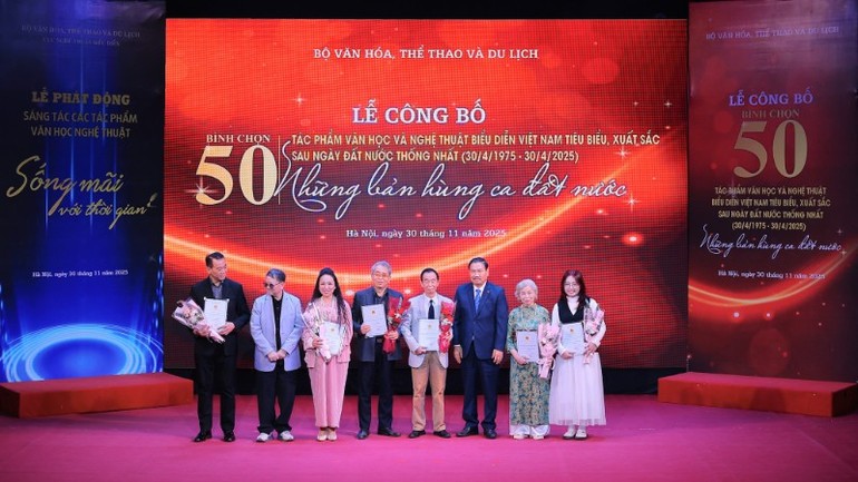 50 tác phẩm văn học, nghệ thuật biểu diễn Việt Nam tiêu biểu xuất sắc
