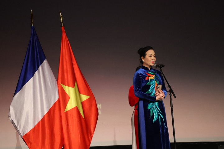 Bà Ngô Phương Lan, Chủ tịch Hiệp hội Xúc tiến Điện ảnh Việt Nam, chia sẻ trong buổi lễ khai mạc.