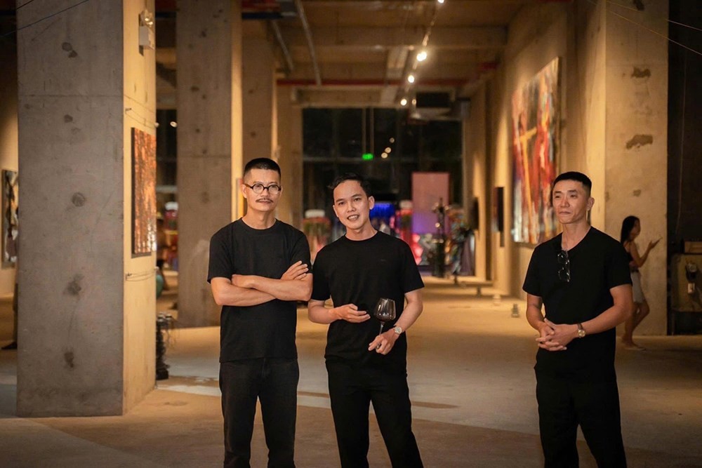 Ba nghệ sĩ Nguyễn Ngọc Dân, Đặng Quang Tiến và Phạm Thanh Toàn (theo thứ tự từ trái sang). Ảnh: NVCC