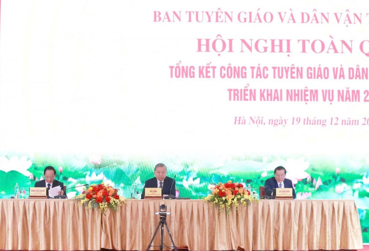 Tổng Bí thư Tô Lâm dự tổng kết công tác Tuyên giáo và Dân vận năm 2025