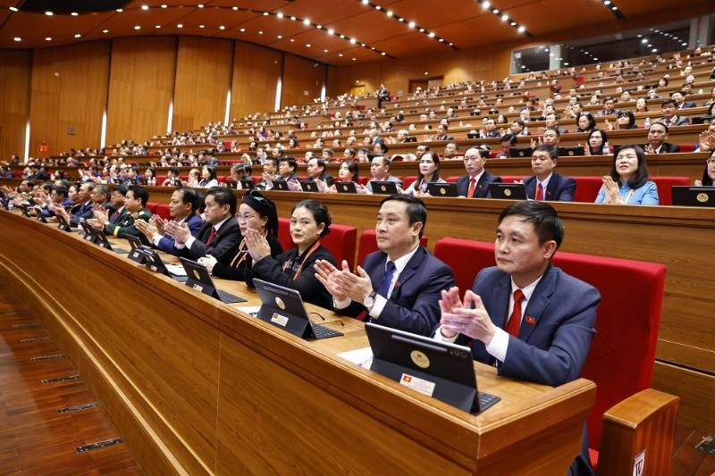 Các đại biểu tham dự phiên bế mạc Đại hội XIV của Đảng. Ảnh: TTXVN