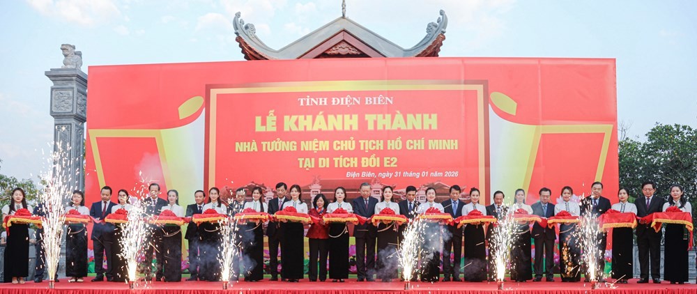Tổng Bí thư Tô Lâm dự lễ khánh thành Nhà tưởng niệm Chủ tịch Hồ Chí Minh tại Di tích đồi E2