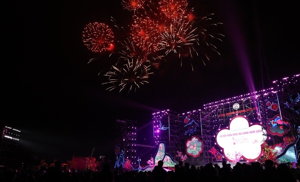 Màn pháo hoa đẹp mắt tại chương trình khai mạc lễ hội. Ảnh: BLS