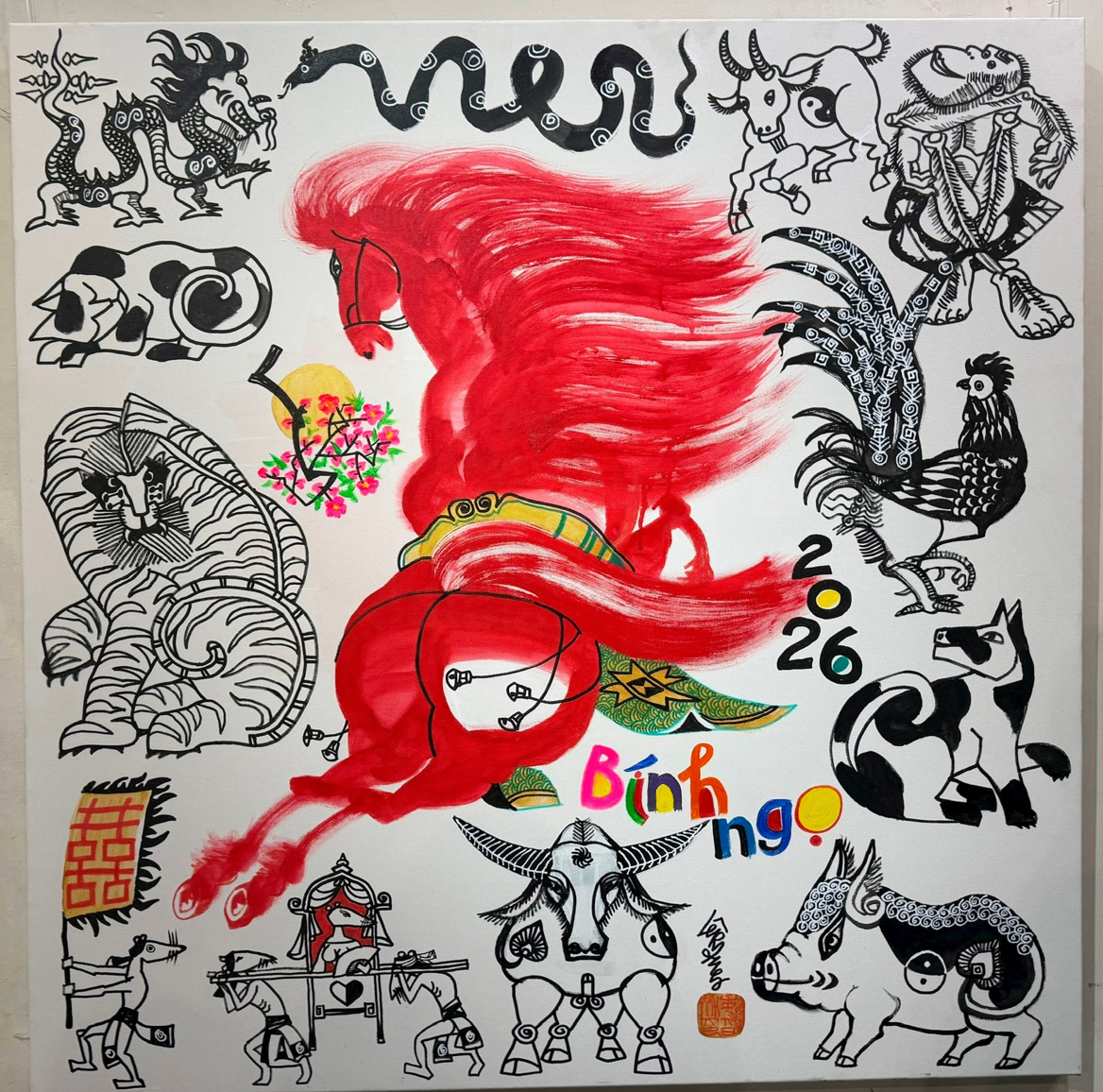 Hình tượng ngựa trong triển lãm. Ảnh: BTC