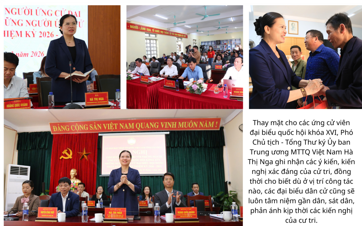 Hình ảnh Phó Chủ tịch - Tổng Thư ký Ủy ban TƯ MTTQ Việt Nam Hà Thị Nga tiếp xúc cử tri tỉnh Lai Châu