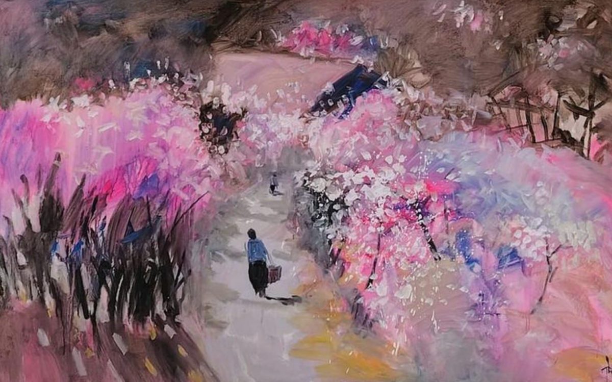 Không gian miền núi cũng xuất hiện nhiều trong các sáng tác gần đây của Quỳnh Thơm. Ảnh: T.P