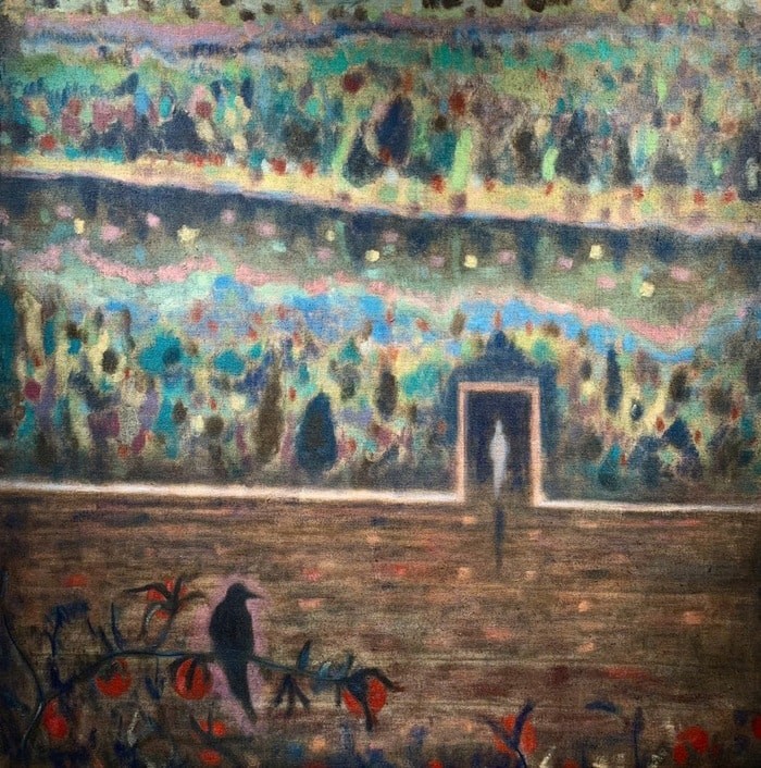 Trong thực hành nghệ thuật của Hoàng Long Hải, hình ảnh con quạ xuất hiện trở đi trở lại.