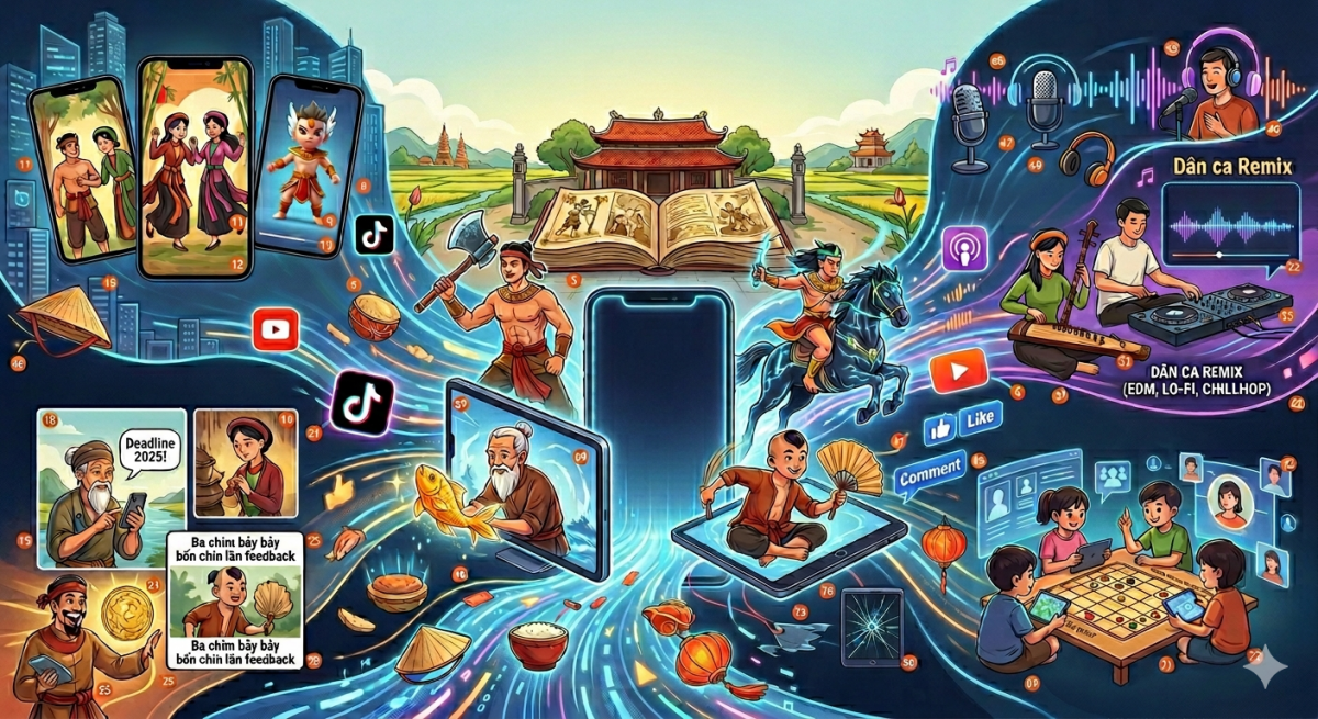 Sự hồi sinh của văn học dân gian trong không gian số