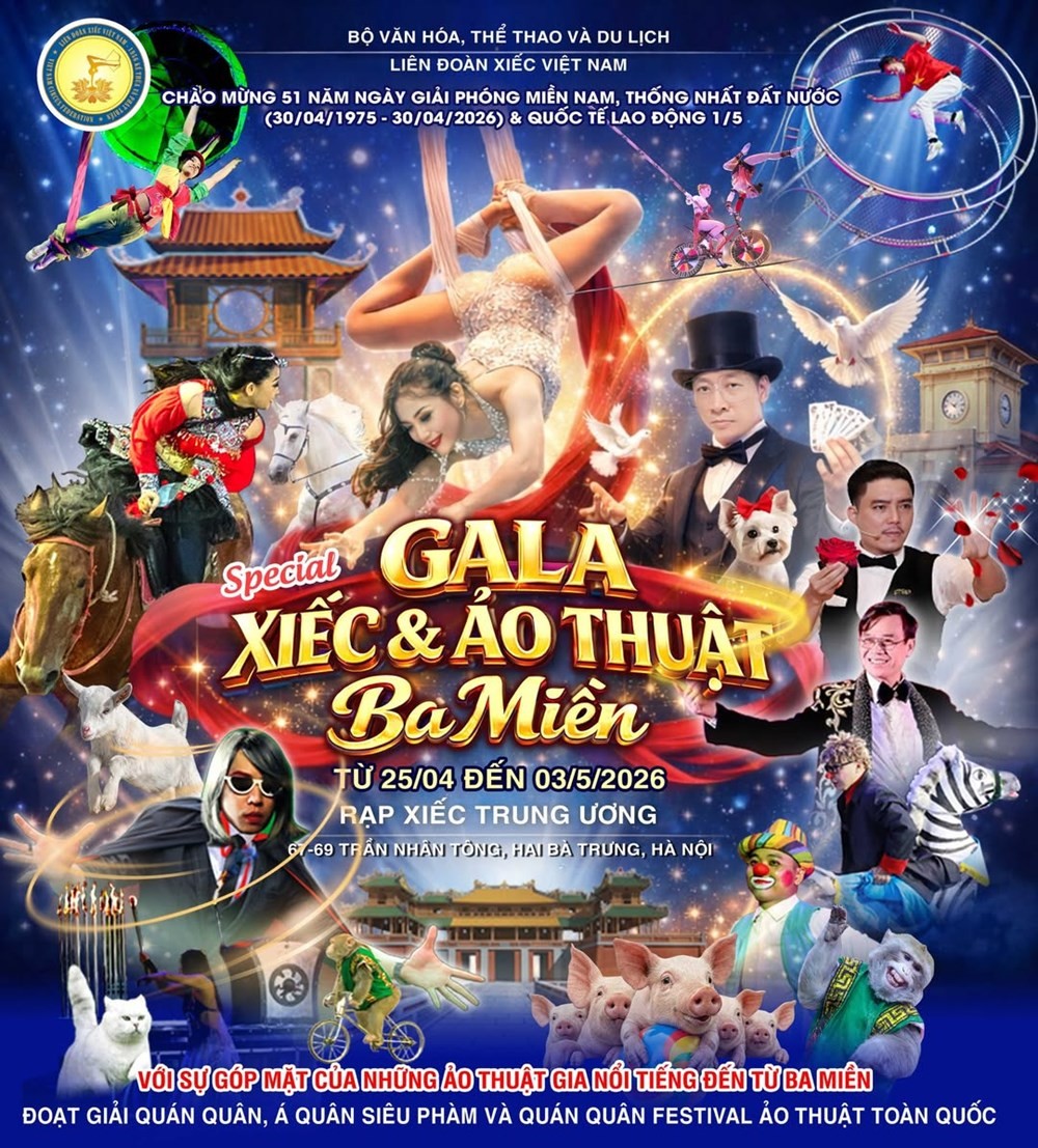 Gala Xiếc - Ảo thuật Ba miền: Sự hội tụ văn hóa Bắc - Trung - Nam