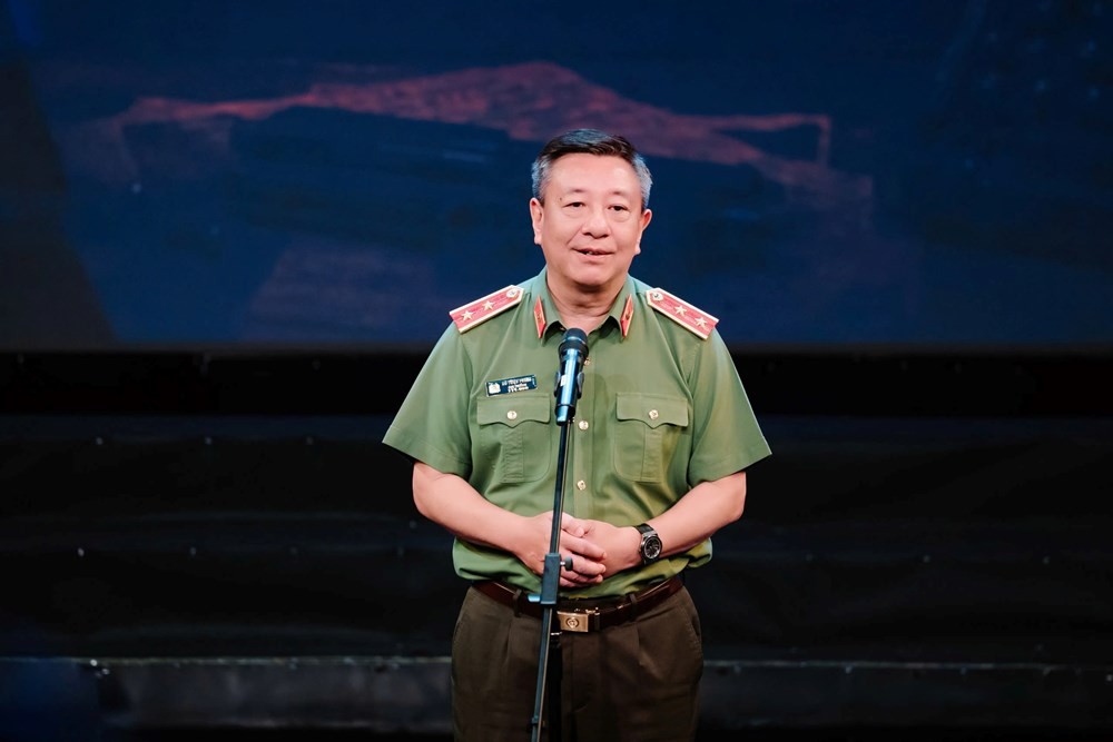 Trung tướng Đỗ Triệu Phong, Cục trưởng Cục Truyền thông CAND chia sẻ tại lễ công bố dự án. Ảnh: BTC