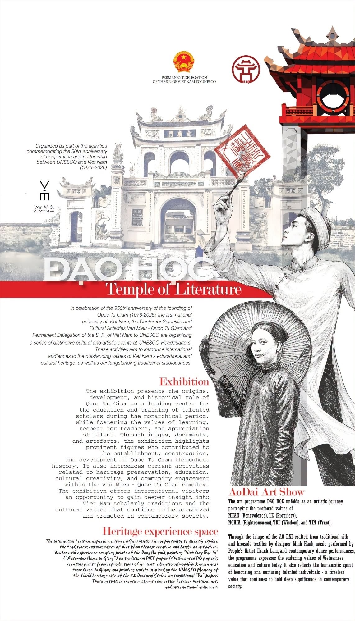 Chuỗi triển lãm, tọa đàm và hoạt động trải nghiệm di sản Văn Miếu - Quốc Tử Giám