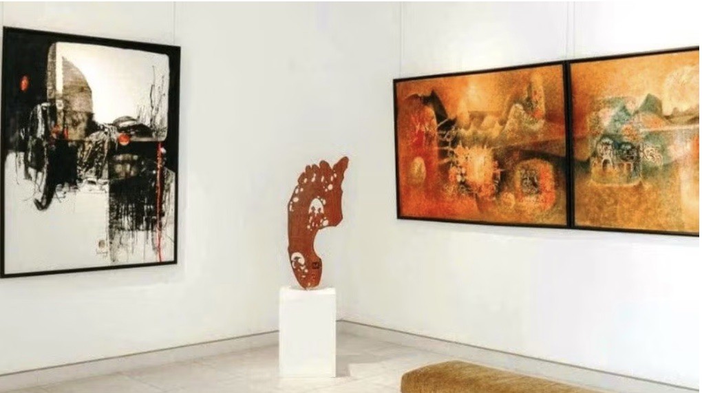 Một số tác phẩm của danh họa Lê Bá Đảng được trưng bày tại