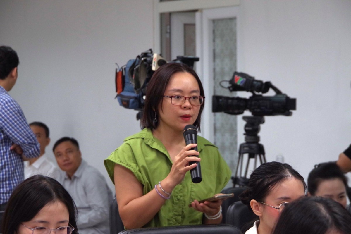 Buổi họp báo có sự tham dự của các phóng viên từ nhiều cơ quan báo chí tại Hà Nội. Ảnh: Mai Anh