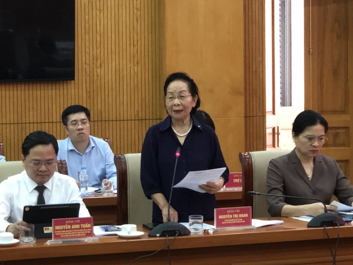 Đồng chí Nguyễn Thị Doan, nguyên Ủy viên BCH Trung ương Đảng, nguyên Phó Chủ tịch nước, Chủ tịch Trung ương Hội Khuyến học Việt Nam. Ảnh: VT