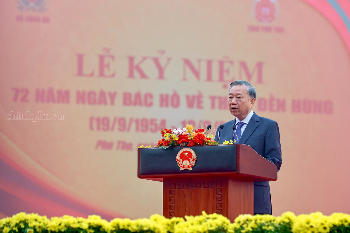 phat bieu cua tong bi thu chu tich nuoc to lam tai le ky niem 72 nam ngay bac ho ve tham den hung