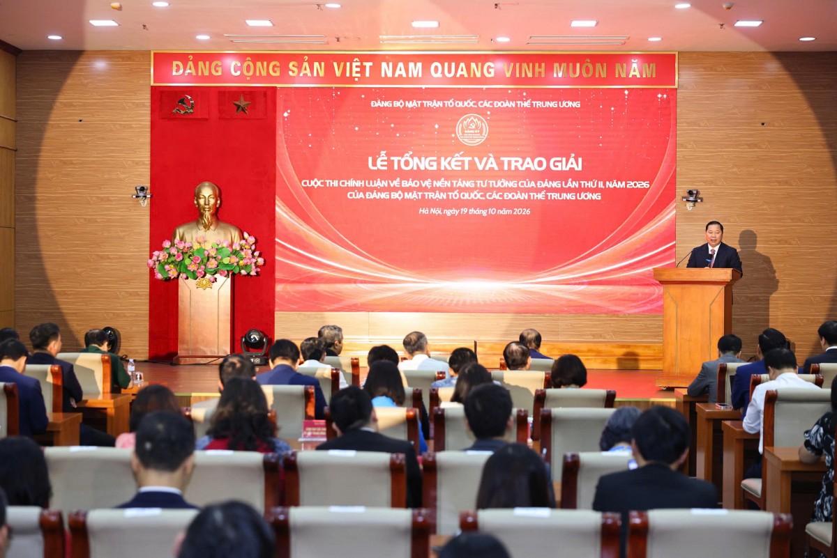 Đảng bộ Mặt trận Tổ quốc, đoàn thể Trung ương tổ chức Tổng kết và trao giải Cuộc thi chính luận về bảo vệ nền tảng tư tưởng của Đảng lần thứ II, năm 2026