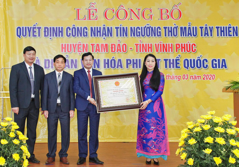 Tín ngưỡng thờ Mẫu Tây Thiên được công nhận di sản văn hóa phi vật thể quốc gia