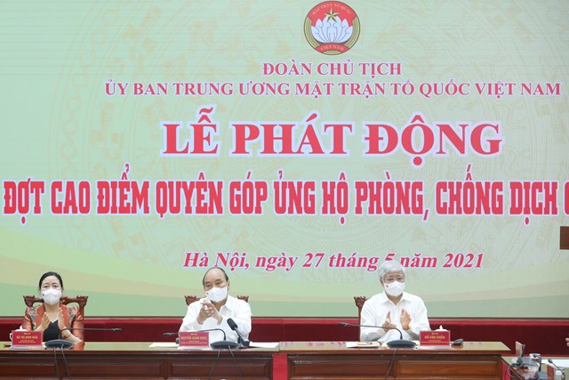 UBTƯMTTQ Việt Nam phát động đợt cao điểm &quot;Toàn dân đoàn kết, ra sức phòng, chống dịch bệnh Covid-19&quot;.